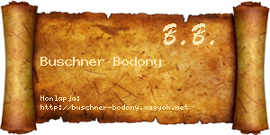 Buschner Bodony névjegykártya