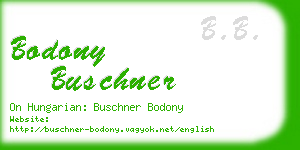 bodony buschner business card